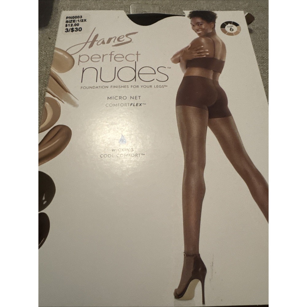 Hanes Perfect‎ Nudes Moderate Tummy Control Hosiery Nude 6 Size 1/2x - Picture 3 of 6